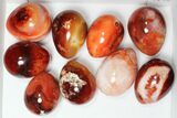 Lot: / to Polished Carnelian Eggs - Pieces #91442-1